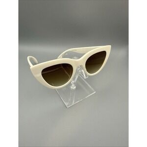 Beeline Authentic White Cat Eye RN131011 SunGlasses Polarized Green Lens- HOT
